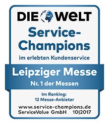 Gütesiegel Service-Champion Leipziger Messe 2017