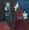  Julia Tomasi Müntz, 'Portrait mit Tulpen', Ölfarbe und Ölkreide auf Leinwand, 40 x 40 cm, 2010